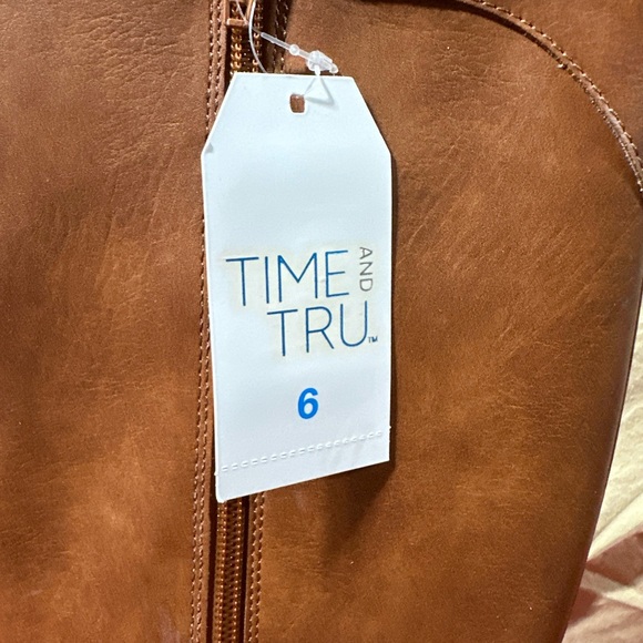 NWT Time & Tru Cognac Riding Boots - Picture 4 of 7